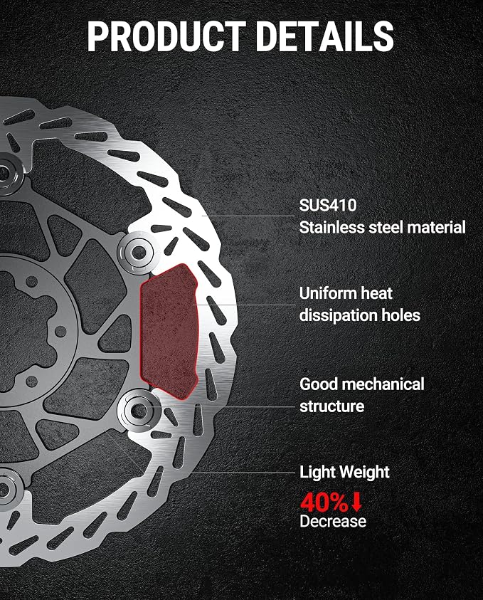 Floating Disc Brake Rotor(220mm),Aircraft Aluminum Core,Stainless Steel MTB Brakes Rotors with 6-Hole,Thickness 2.3mm,High Performance for Talaria Sting R MX3,MX4(1 Set)