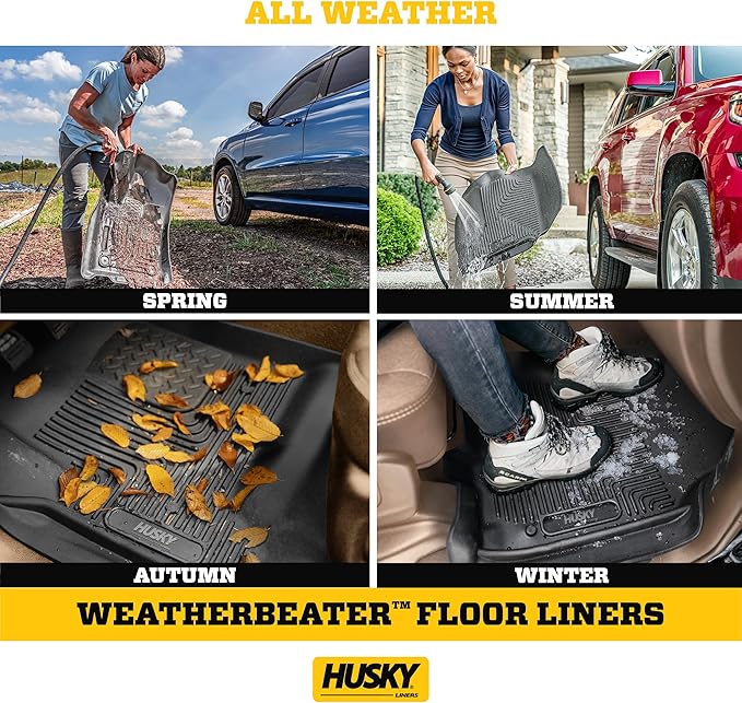 Husky Liners Weatherbeater Floor Mats | Fits 2018 - 2024 Buick Enclave w/2nd Row Bench Seat; 2018 - 2024 Chevrolet Traverse (2024 Limited Only) w/2nd Row Bench Seat | 3rd Row, 1-pc Black - 14271