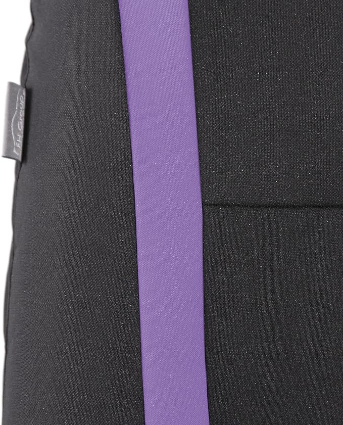 FH Group Automotive Seat Covers Unique Flat Cloth Purple Full Set, Combo Steering Wheel Cover and Seat Belt Pads Rear Solid Bench Universal Fit for Vans Cars Trucks and SUV Interior Accessories