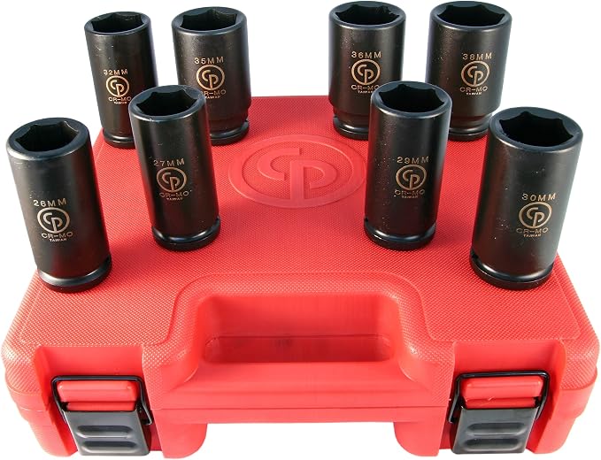 Chicago Pneumatic SS618D - 3/4 Inch Square Drive, Deep, Metric, 6 Point, Impact Socket Set (8 PCS)
