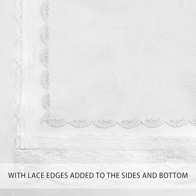 XiDi White Curtains for Girls Nursery Room 90 Inches Long Blackout Double Layer Curtains with Sheer Overlay for Kids Toddler Princess Bedroom Living Room Darkening Grommet Window Drapes W52 X L90