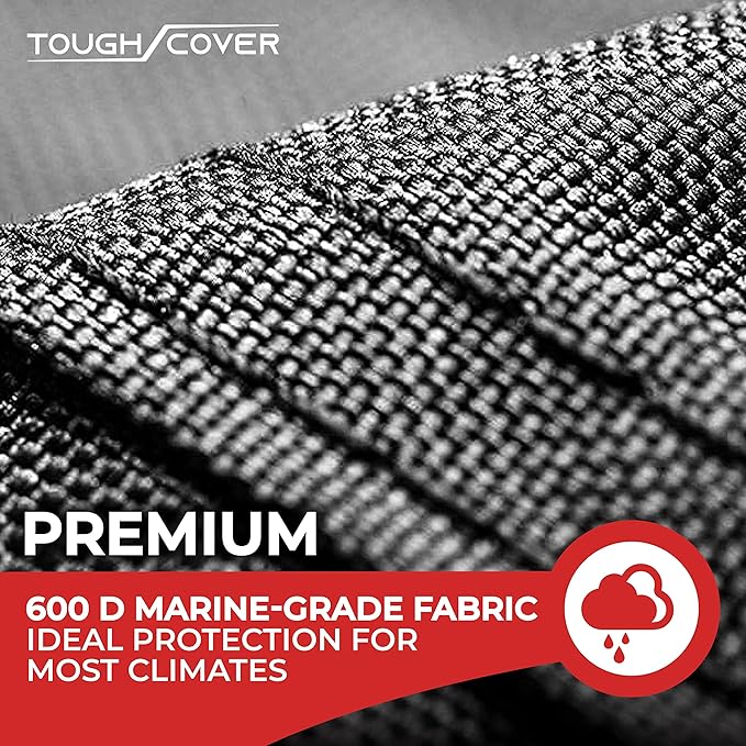 Tough Cover ATV Cover - 86.5 x 50.5 x 49.5 in, Black, Universal Fit - Heavy-Duty Waterproof Quad Covers - UV Guard for 4 Wheelers & Snowmobiles - for Four Wheeler Accessories & Mower Protection