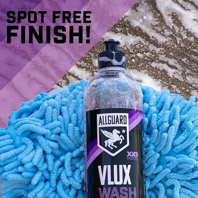 Microfiber Car Wash Mitt + VLUX Soap – Double-Sided Car Washing Mitts for Exterior Vehicle Washing & Dusting, Lint-Free, Scratch-Free Chenille Wash Glove, High Absorption Capacity – 2 Pack