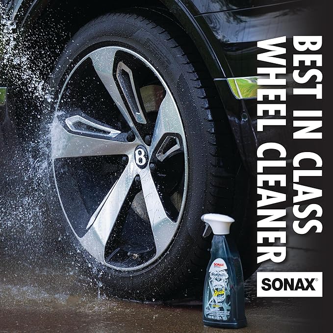 SONAX Beast Wheel Cleaner | Brake Dust Cleaner | Color Changing Rim Cleaner | Strong Wheel Cleaner | Easy Wheel and Rim Cleaner | Removes Baked On Brake Dust | 1 Liter | 33.8 fl oz