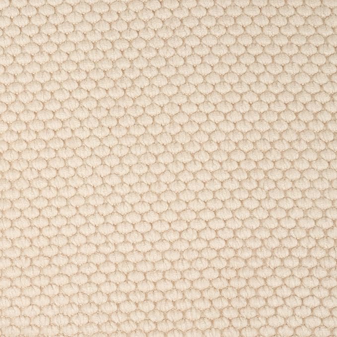 Sweet Home Collection Memory Foam Chair Cushion Honeycomb Pattern Solid Color Slip Non Skid Rubber Back Ultimate Comfort and Softness Rounded Square 16" x 16" Seat Cover, 12 Pack, Linen