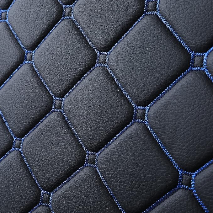 Tomatoman Tacoma Seat Covers Customized for 2005-2025 2026 4Runner Extended SR V6 Pickup Truck, Waterproof Faux Leather Car Cushions(Rear Seat, Black-Blue)