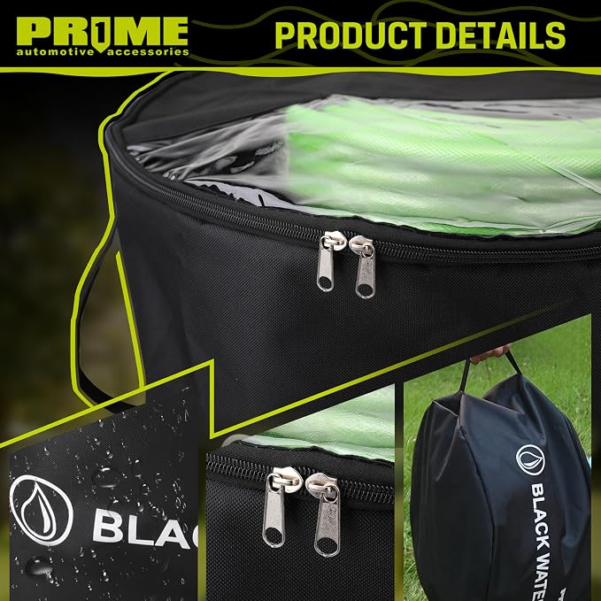 PR1ME 4 Pack Waterproof RV Hose Bag Storage, Two-Way Zipper Closures and Visible Cover, RV Utility Organizer for Sewer & Fresh Water Hoses, Electrical Cords & Camper Accessories, Color-Coded Design