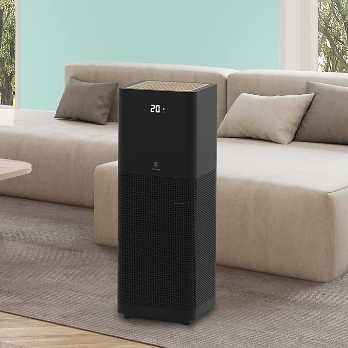 IMUNSEN M-001B True HEPA 13 Filter Air Purifier for Home, Large Room, Pets with Carbon Deodorization Filter, 99.97% Particles, Smokes, Odor, Cyclone Mode, Quiet Auto Sleep Mode - Black