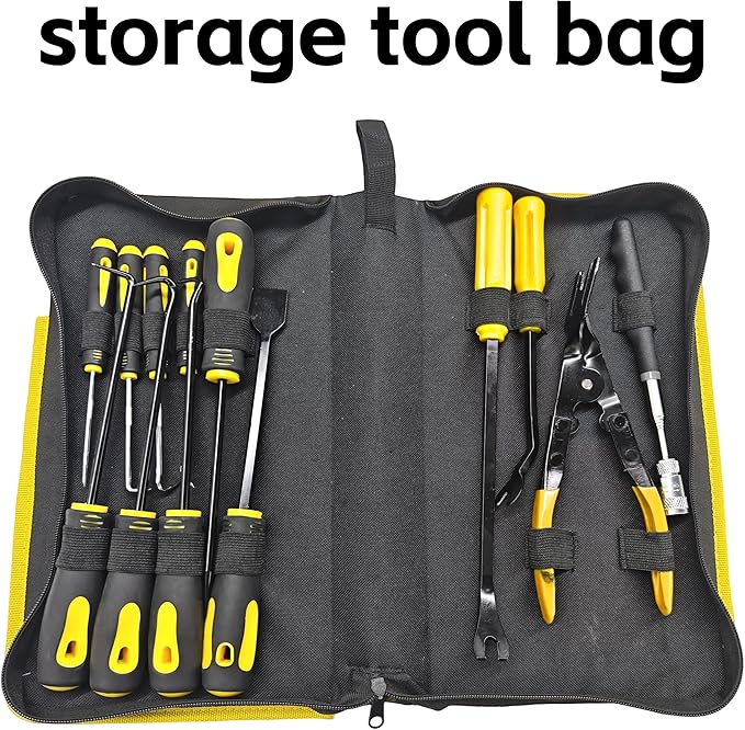 KJE 13-Piece Automotive Pick and Hook Set with O-Ring Pick Hose Pick and Right Angle Tools for Auto Repair Engine Maintenance Transmission Service Electrical Work