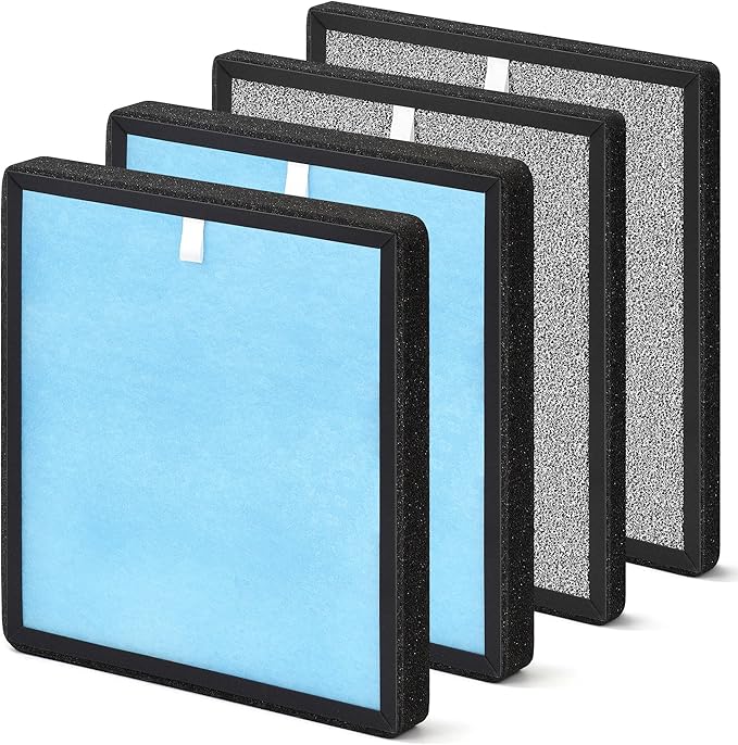 HJ-H23 Replacement Filter Compatible with Hejiko HJ-H23 Air Pu-rifier, Match with Model No. HJ-H23-RF, 2-Set Removable HJ-H23 filters Contain 2 H13 True HEPA+2 Activated Carbon Filters