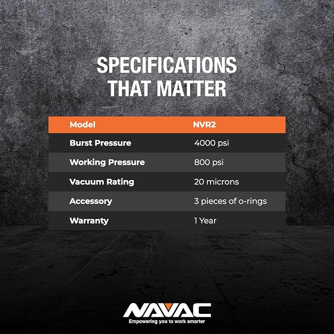 NAVAC NVR2 Valve Core Removal Tool - HVAC Tool for Fast Recovery and Evacuation - Includes 2 Sizes (1/4″ and 5/16″) Flare Fittings in 1 Tool - R-410A Vacuum Rated to 20 Microns - Durable Metal Handle