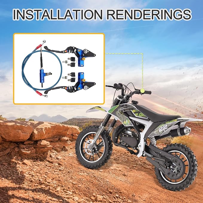 GOOFIT 22mm CNC Motorcycle Hydraulic Clutch Brake Pump Master Cylinder Lever Adjustable Universal for Motorcycle Pocket Dirt Bike ATV 125cc -250cc Vertical Off Road Scooter Blue