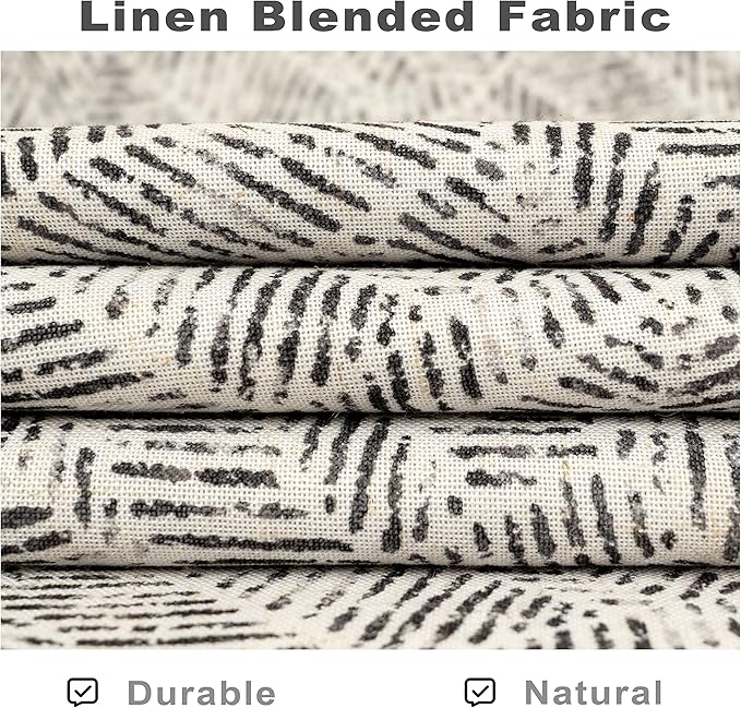 DriftAway Farmhouse Double Layer Linen Blackout Tie Up Curtains Thermal Insulated Striped Fully Lined Balloon Roman Shade Bathroom Window Adjustable Rod Pocket 45 Inch by 63 Inch Roman Black
