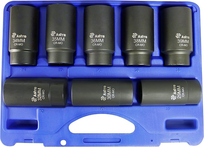 Astro Pneumatic Tool 78868 12-Point Axle Nut Socket Set (8 Piece)