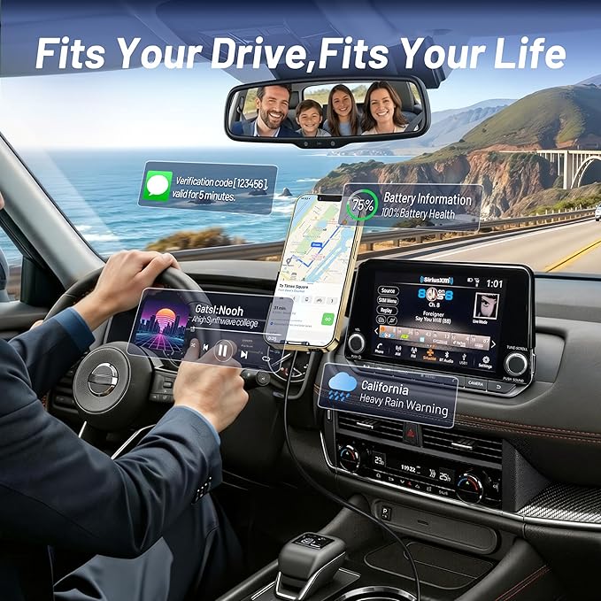 Phone Mount for Nissan Rogue (2021-2024 2025,8" Screen) / Altima (2019-25) / Sentra (2020-25),15W Wireless Charger,Magnetic Phone Holder,360°Magsafe Car Mount,2022 Nissan Rogue Accessories,Car Gifts