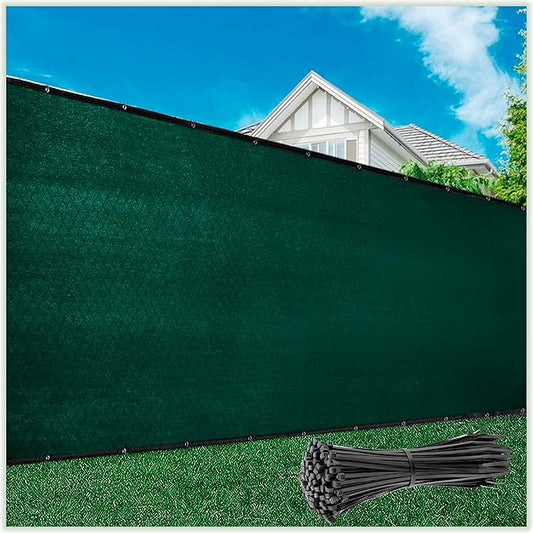 ColourTree Customized Size Fence Screen Privacy Screen Green 4' x 97' - Commercial Grade 170 GSM - Heavy Duty - Cable Zip Ties Included