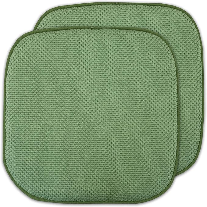 2 Pack Memory Foam Honeycomb Nonslip Back 16" x 16" Chair/Seat Cushion Pad