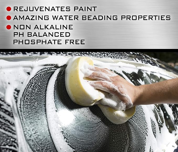 Car Shampoo - 50 Fl Oz - Professional Ceramic Car Wash Soap for Auto, Cars, Motorcycles, RV's and Boats - pH Neutral Formula - Rejuvenates Paint and Ceramic Coating for Cars