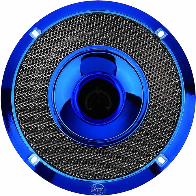 Audiopipe 6.5" Compression Horn Mid-Range Loudspeaker (APMB-628GH-BLU), 300W, Built-in Compression Horn Driver, Flat Steel Basket, 2-Way Coaxial, KSV Voice Coil, Grill, Sleek Candy Blue