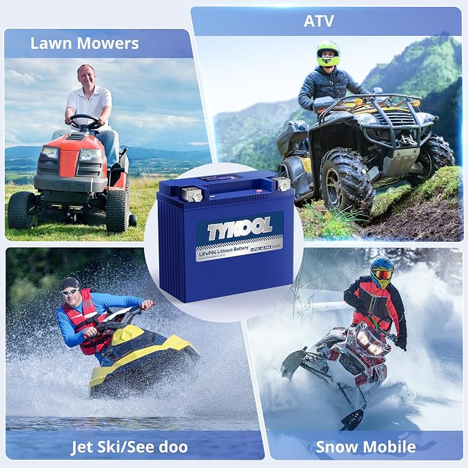 TYKOOL LFP20L-BS-PRO Lithium Motorcycle Battery, Replaces GYZ20L GYZ20HL YTX20HL-BS, 600CCA 12Ah Fits for Harley Softail Fatboy,Dyna,Sea-Doo 1500cc GT Series Yamaha 1800cc, Digital Readout