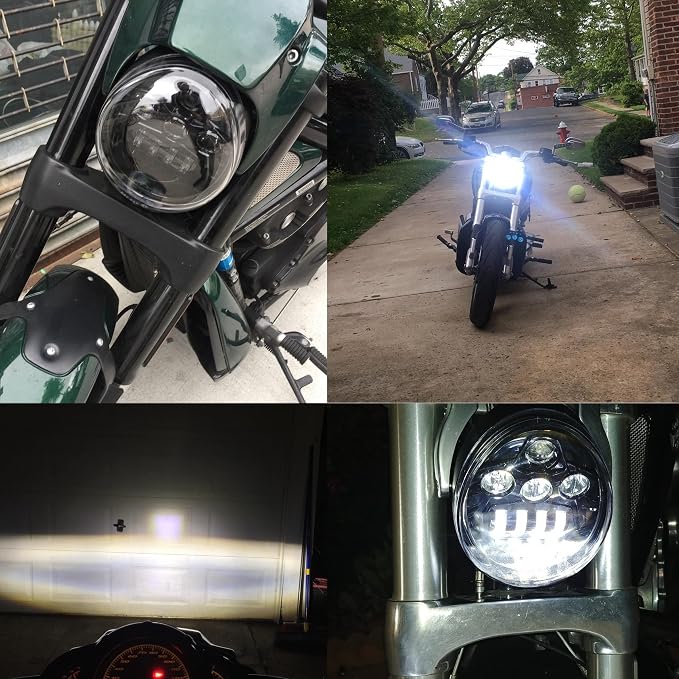 Black LED Protector Headlight Fit for Harley Davidson VRod V-Rod VRSCA VRSCF