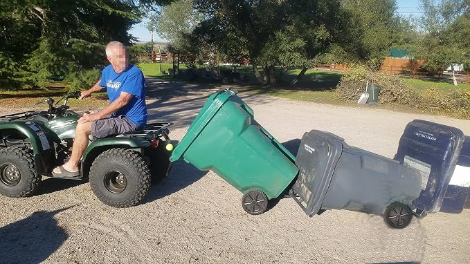 Cart to Cart Strap for Garbage Can Hauler System, No Hitch Required Vehicle Connector for Multiple Trash Cans, Nylon Webbing Utility Strap for Cars, ATVs, Lawn Mowers & Tractors