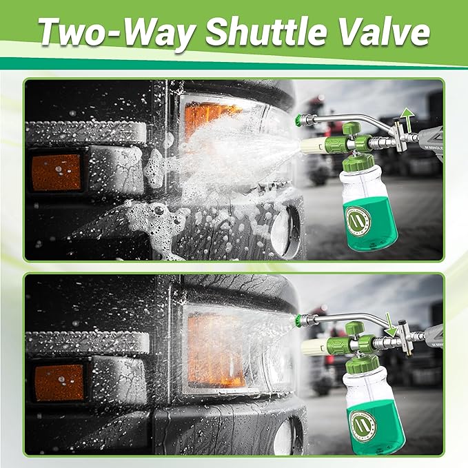 M MINGLE Ultimate Pressure Washer Adapter Set, Foam Cannon for Pressure Washer with Dual-Connector Tool