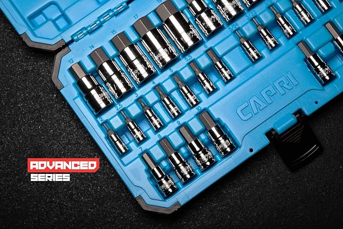 Capri Tools 30032 Master Hex Bit Socket Set, Metric & SAE, 32-Piece