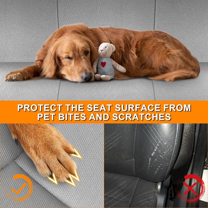 Truck Seat Cover Compatible with 1995-2004 Toyota Tacoma Front Bench Seat with Molded Headrest and Small Notched Cushion, Knitted Fabric