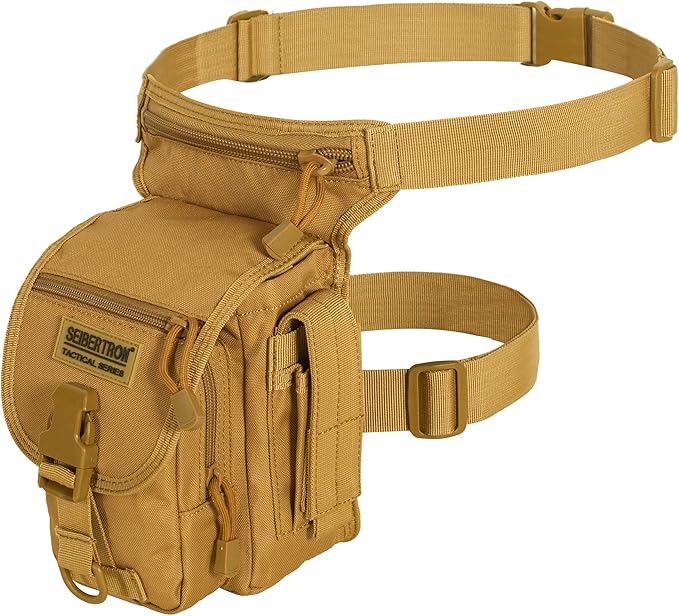 Seibertron Multi-Purpose Waterproof Sports Riding Racing Motorcycle Leg Bag Tool Phone Travel Bag Khaki