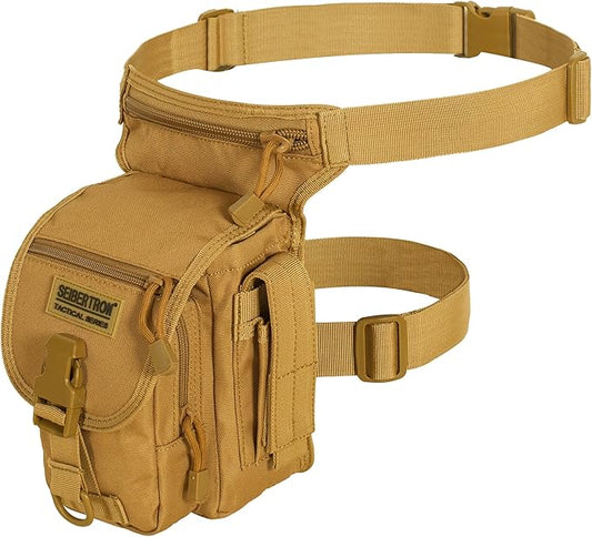 Seibertron Multi-Purpose Waterproof Sports Riding Racing Motorcycle Leg Bag Tool Phone Travel Bag Khaki