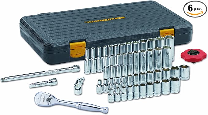 GEARWRENCH 51 Pc. 1/4 Inch Drive 6 Pt. 120XP Mechanics Tool Set, Standard & Deep, SAE/Metric - 80300P (Pack of 6)