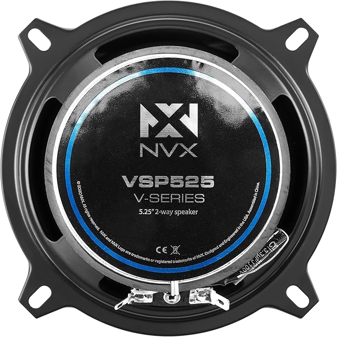 NVX VSP525 480W Peak (180W RMS) 5.25" V-Series 2-Way Coaxial Speakers with 25mm Silk Dome Tweeters