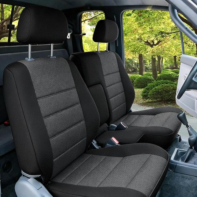 60/40 Split Bench Seat Covers for Toyota Tacoma 1995 1996 1997 1998 1999 2000 Heavy Duty Cloth Protector Interior Accessories with Console Covers，Waterproof & Machine Washable,Black