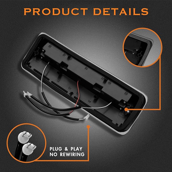 Third 3rd Brake Light LED for 2004 2005 2006 2007 2008 Ford F150, High Mount Rear Brake Lights Assembly for 04-08 F-150, Waterproof Center Cab Cargo Lamp Stop Light