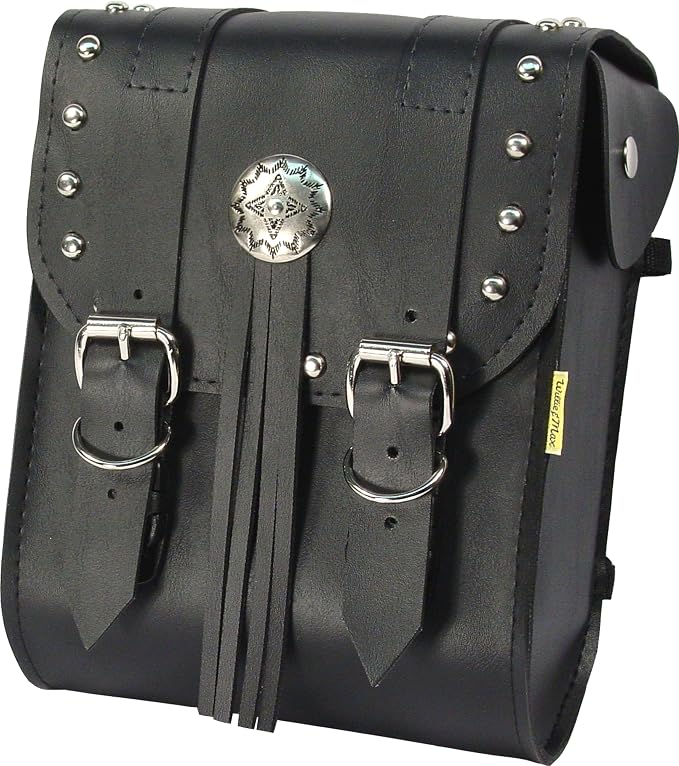 Dowco Willie & Max 58480-00 American Classic Series: Synthetic Leather Motorcycle Sissy Bar Bag, Black, Universal Fit, 6 Liter Capacity