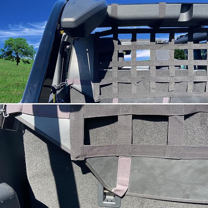 BESTAOO for Ford Bronco Dog Car Barrier, Pet Net Vehicle Safety Mesh Dog Divider for Ford Bronco Accessories 2021 2022 2023 2024 2025 4-Door, Fits Trunk Cargo Area, Easy to Install