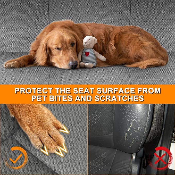 Truck Seat Cover Compatible with 1995-2004 Toyota Tacoma Front Bench Seat with Molded Headrest and Small Notched Cushion, Knitted Fabric