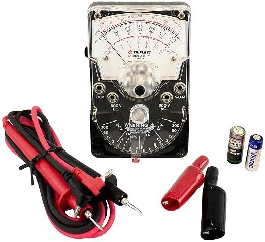 Triplett 3022 Model 310-C Hand-Sized Analog Multimeter with Certificate of Calibration to NIST - AC/DC Voltage, DC Current, Resistance