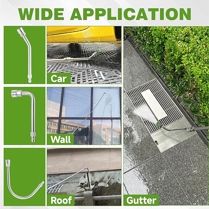 JOEJET Pressure Washer Extension Wand, 30°, 90°, and 120° Curved Power Washer Wand, Pressure Washer Gun with Foam Cannon