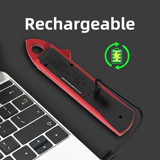 BSIDE 1mA Clamp Meter, DC/AC Current with Smart Mode, True RMS 6000 Counts Rechargeable Auto-Ranging Clamp Multimeter, Temperature Capacitance Diode Duty Cycle Hz Ohm Live Check V-Alert Voltage Tester