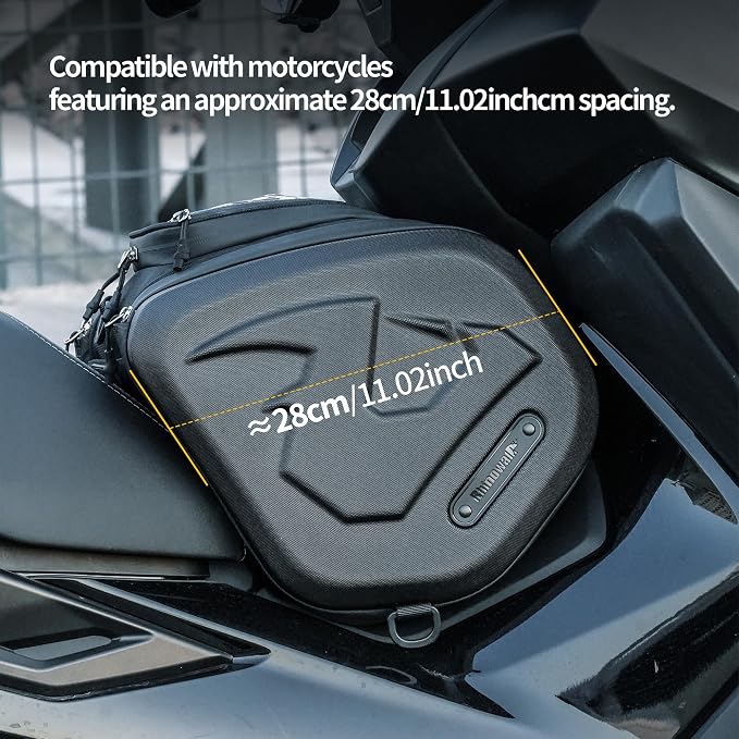 Rhinowalk Motor Scooter Tunnel Bag, 16L Hard Shell Storage Bag for Step-Through Scooters with Center Tunnel, Motorcycle Fuel Tank Storage Bag with Touchscreen Pocket & Rain Cover