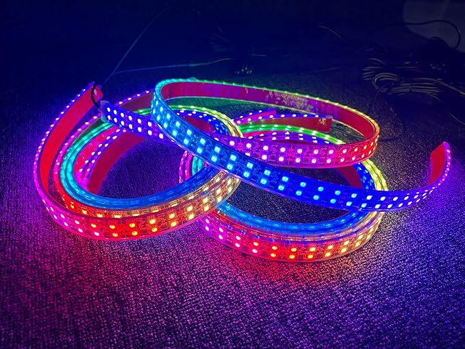 2PCS 5FT RGB Dream Color Chasing LED Light Strips with App & Remote Control, Double Row 1.4M Addressable LED Tape Lights Fit for Polaris Slingshot, Truck, SUV, Fender, Underbody, Hood Accent Lighting