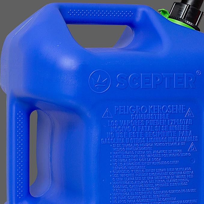 Scepter FSCK552 Fuel Container with Spill Proof SmartControl Spout, Blue Kerosene Can, 5 Gallon (Pack of 4)