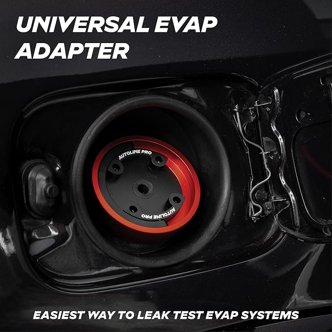 AutoLine Pro Universal Gas Cap Adapter For Easy EVAP Leak Testing - Includes Fuel Flap Bypass Opener Cylinder - For Automotive Smoke Machine Leak Detector