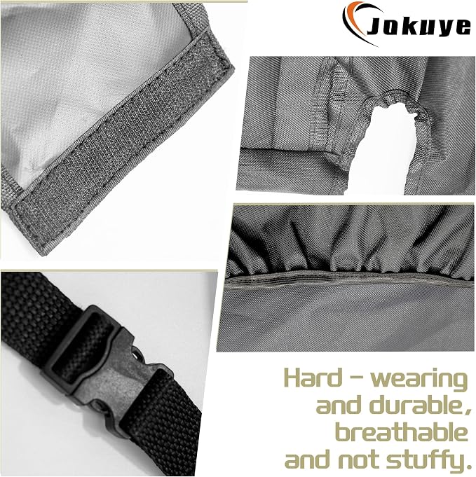 Jokuye Heavy Duty 600D Oxford Seat Covers for Chevy Express 1996-2026 Front Bucket Seat Protectors with Grab Handle Cutout,Waterproof and Wear-Resistant Easy to Install - Gray
