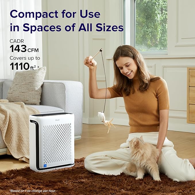 LEVOIT Air Purifiers With Air Quality Monitor for Home Large Room, Vital 100S Covers Up to 1110 Ft² & Vital 200S Covers Up to 1900 Ft²