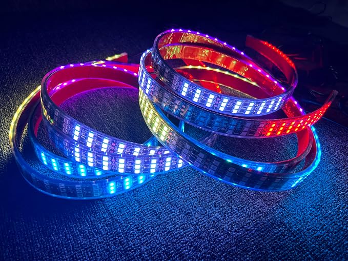 6PCS 5FT 1.14Meters 60" Triple Row RGB Dream Color Chasing LED Light Strips, Waterproof Underglow Kit with App & Remote Control, Compatible with Polaris Slingshot, Ryker, Trucks & SUV