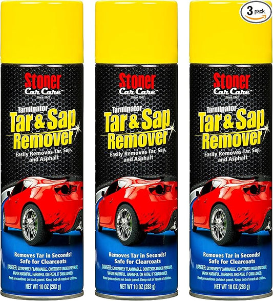Stoner Car Care 91154-3PK Tarminator Tar, Sap, and Asphalt Remover – Fast Acting Tar and Sap Remover for Cars – Clear Coat Safe Auto Cleaner for Paint, Chrome and Wheels – 10 oz (Pack of 3)
