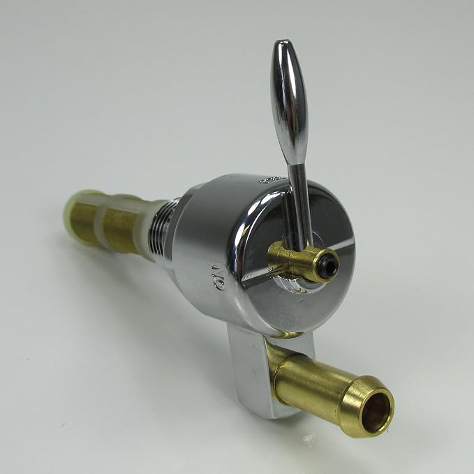 Chrome Harley 3/8" NPT HI-FLOW Petcock STRAIGHT "Downward" Facing Fuel Outlet Valve - Fits 3/8" ID Fuel Hose - Replaces HD Pt# 62125-55B on PRE-1975 Harley FL FX XL Models - Motorcycle Chopper Bobber